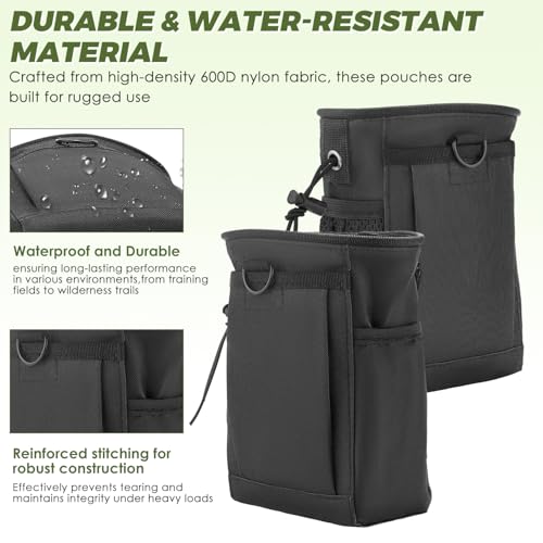 3 PCS Tactical Dump Pouch Set with 3 D-Ring Snap Hook, Molle Compatible Mag Ammo Pouch for Outdoor Training Hunting Campin...