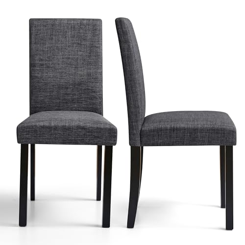 HOMYZOO Fabric Dining Chairs,Modern Parsons Chairs with Solid Legs, Stain-Resistant Performance Fabric Upholstered High Ba...