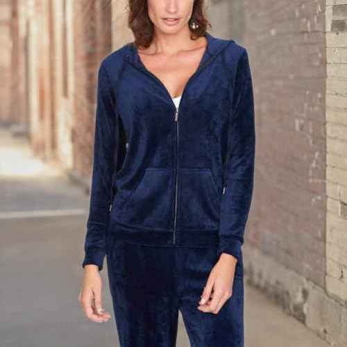 Gloria Vanderbilt Women Velour Full Zip Sweatshirt Hoodie Jacket
