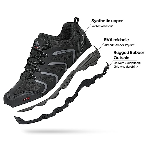 NORTIV 8 Men's Low Top Waterproof Hiking Shoes Trekking Trails Outdoor Work Shoes