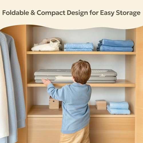Mallify Foldable Play Mat, Reversible Baby Play Mat with Edge Reinforcement, Non-Toxic & Waterproof Baby Mat for Floor, Fo...