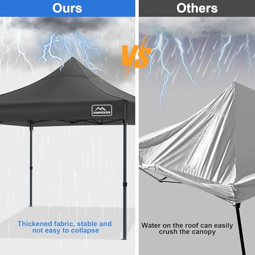 KAMPKEEPER Canopy Replacement Top Cover Roof for 10x10 Peak Pole Straight Leg Canopy Tent,PU-Coated 500D Polyester UV Wate...