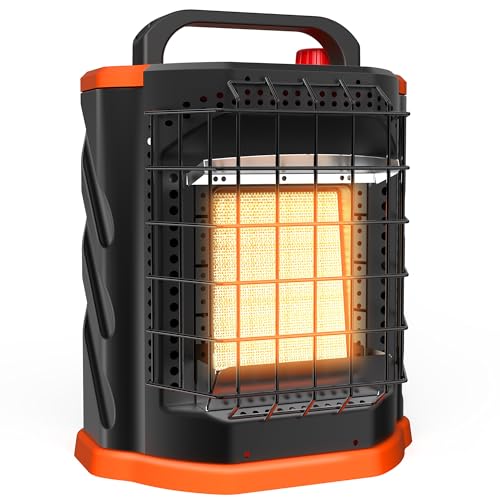 Fitfirst Portable Propane Heater - 9000 BTU Outdoor Tent Heater for Camping, 2 Heat Settings & Tip-Over/ODS Protection, Es...