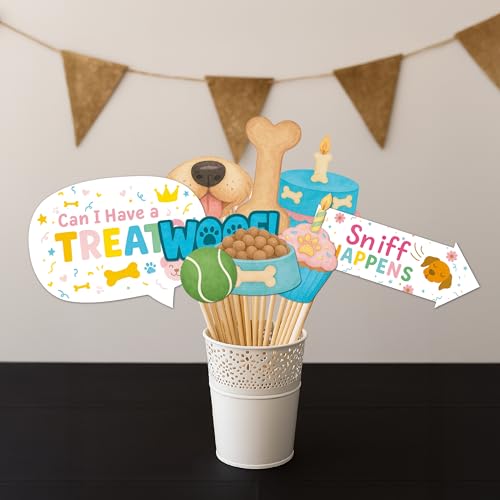 Dog Birthday Photo Booth Props & Puppy Party Decorations - 20pcs