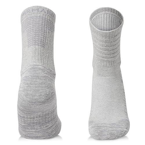 MIRMARU 3 Pairs Seamless Toe Hiking Outdoor Trail Running Trekking Moisture Wicking Cushion Crew Athletic Socks