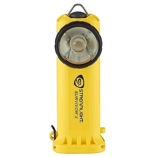 Streamlight 90960 Survivor X 250-Lumen Right-Angle Firefighter's Flashlight with Three (3) "AA Alkaline Batteries, Yellow