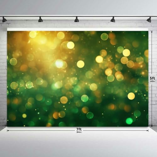 Blur bookeh Gold Lights Flashes a Green Color Backdrop Bitrhday Party Decorations Photography Studio Photo Backdrops Backg...