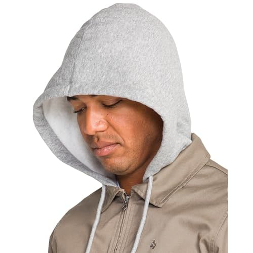 Volcom Men's Rexton Modern Fit Lightweight Zip-up Jacket Adjustable Hood, Everyday Outerwear