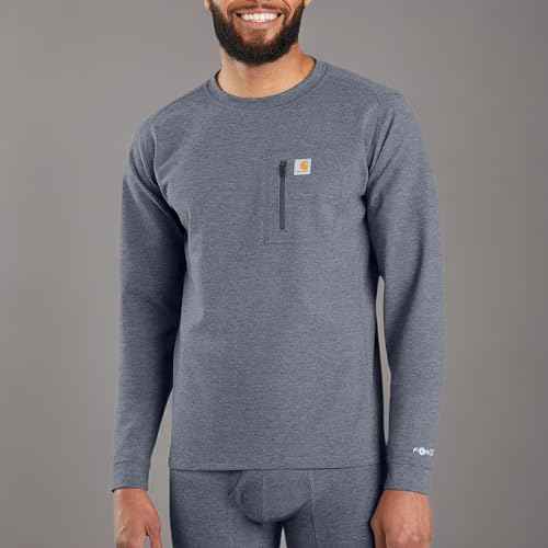 Carhartt Men's MBL110 Base Force¢ç Heavyweight Base Layer Crew - 2X-Large Tall - Navy Heather