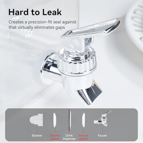 1 Gallon Beverage Dispenser - Leak proof Juice Dispenser Sealed Plastic Lemonade Dispensers with Anti-Rust Lids Drink Jug ...