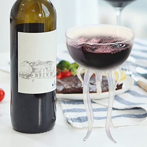 Creative Cocktail Goblet Unique Jellyfish Shape Wine Cup Pub Use Transparent Wine Glasses Parties Weddings Home Bars