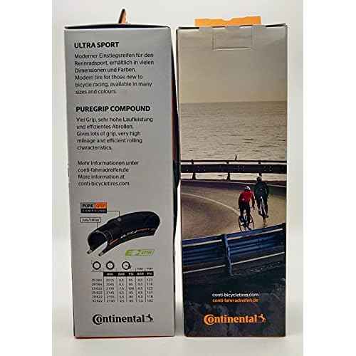 Continental Ultra Sport III 700x25c Black/Black Folding PureGrip - Pair (2 Tires)