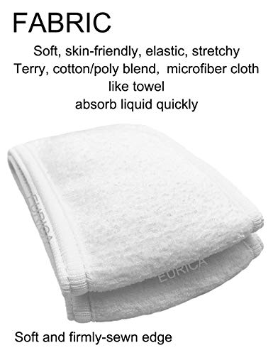 EUICAE Spa Headband, 6 Pack White - Non-slip Stretchable Washable Makeup Headband for Face Wash Facial Treatment, Fits Al...