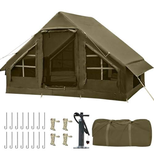 Inflatable Tents for Camping, 4-6 Person Easy Blow Up Tent with Hand Pump,4 Seasons Waterproof Air Inflatable Camping Tent...