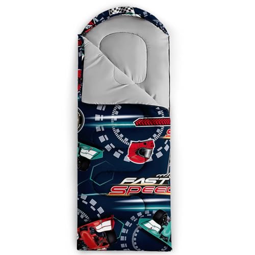 Smell Sunshine Kids Sleeping Bag for Boys Girls,Cartoon Football Print-Lightweight Warm Portable Outdoor Indoor-Waterproof...