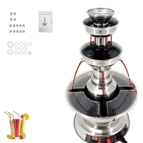 KPOUYYDS 3-Tier Red Wine Fountain Machine 3.5L Juice Champagne Electric Beverage Dispenser with LED Lighted Base Cocktail ...