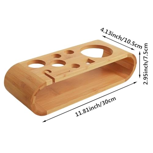 Fjlitx Bartender Kit Stand,Cocktail Shaker Set Wooden Stand Multipurpose Bartending Tool Holder Wood Bartending Tool Stora...
