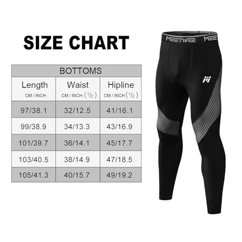 Men's Thermal Pants Fleece Lined Long Johns Compression Bottom Athletic Base Layer Cold Weather Gear