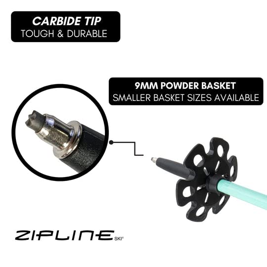 Zipline Blurr 16.0 Graphite Composite Downhill Ski Poles - Lightweight, Durable, Freeride All-Mountain, Ergonomic Grip, Id...