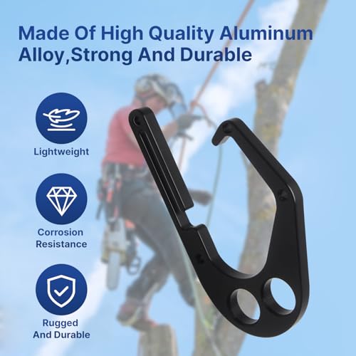 YJNBEST Aluminum Hook for Tree Climber, Quick & Easy One-Hand Removal & Installation of Chainsaws and Tools Inside The Hoo...