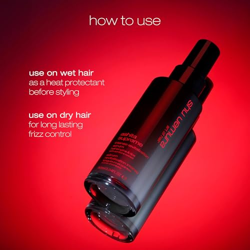 shu uemura art of hair Ashita Supreme Smoothing Serum - Adds Shine, Reduces Frizz, Strengthens Strands, Prevents Breakage, For All Hair Types, 3 Fl Oz