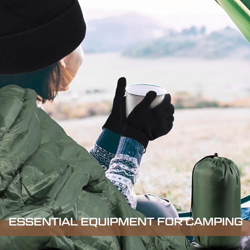 Tranqun 15Pcs Bulk Sleeping Bags Homeless for Adult with Winter Beanies Gloves, Cotton Liner Camping Sleeping Bag Waterpro...