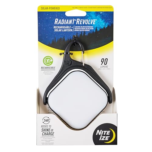 Nite Ize Radiant Revolve Rechargeable & Solar Lantern - Premium Solar Light for Camping Accessories & Backpacking Gear - W...