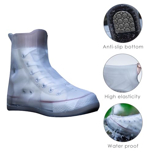 Adorila Silicone Waterproof Shoe Covers, Anti-Slip Anti-Friction and Portable Waterproof Shoe Covers for Outdoor Home Trav...