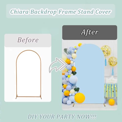Albassa Arch Backdrop Cover 2-Sided Spandex Wedding Arch Covers Fitted Round Top Chiara Backdrop Stand Cover for Baby Show...