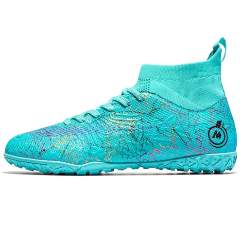 JUNNMRE Mens Womens Soccer Cleats Youth Soccer Shoes Football Shoes High-Top Football Cleats Outdoor/Indoor Athletic Shoes...