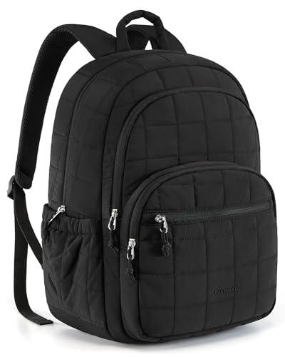BAGSMART College Laptop Backpack, Travel Backpack for Women, Quilted Casual Daypack, Water-Resistant Bookbag for 15.6 Inch...