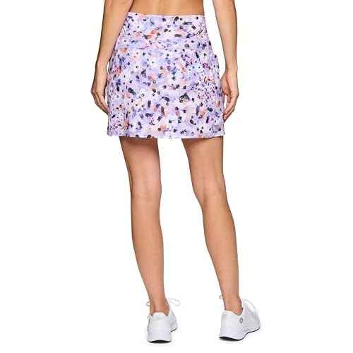 RBX Active Women's Fashion Stretch Knit Flat Front Golf/Tennis Athletic Skort with Attached Bike Short and Pockets