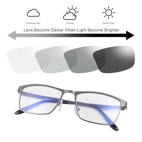 YIMI Mens Blue Light Glasses Men Computer Gaming BlueLight Blocking Glasses Metal Anti Eyestrain Clear Lens Eye Protection