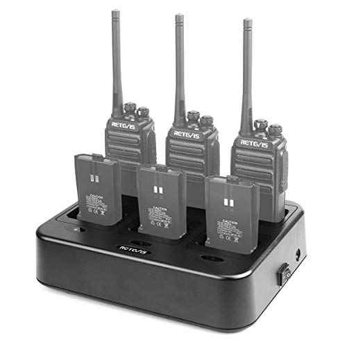 Retevis RT21 H-777S Six-Way Charger, Multi Unit Rapid Gang Charger, Compatible with Retevis RT21 H-777S, RT21V, RT28, RT53 Walkie Talkies and Batteries (1 Pack)
