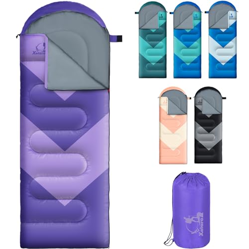 Sleeping Bag for Adults, Girls, Boys - 3 Season Warm & Cool Weather Lightweight Waterproof Camping Bag for Hiking, Outdoor...