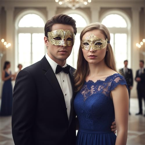 Coddsmz Couples Venetian Masquerade Mask Set Luxury Style Princess Party Mask for Couples Women and Men Mardi Gras Masks