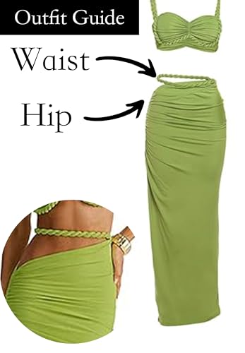 longlugoo Women's Two Piece Skirt Sets Summer Beach Sexy Ruched Backless Cami Top And Cut Out Skirt Night Out Dress