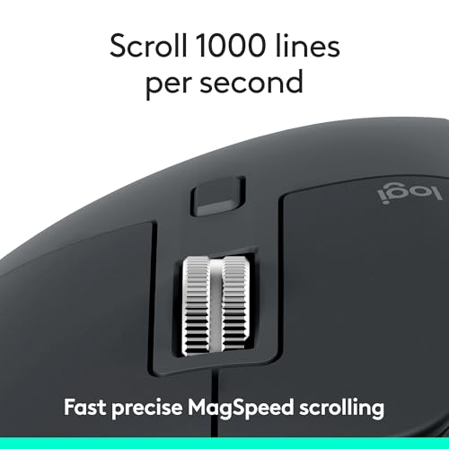 Logitech MX Master 3S Bluetooth Edition Wireless Mouse, No USB Receiver - Ultra-Fast Scrolling, Ergo, 8K DPI, Track on Gla...