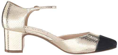 Anne Klein Women Pizetta Dress Heels, Light Gold with Black Patent Tip, 7, M