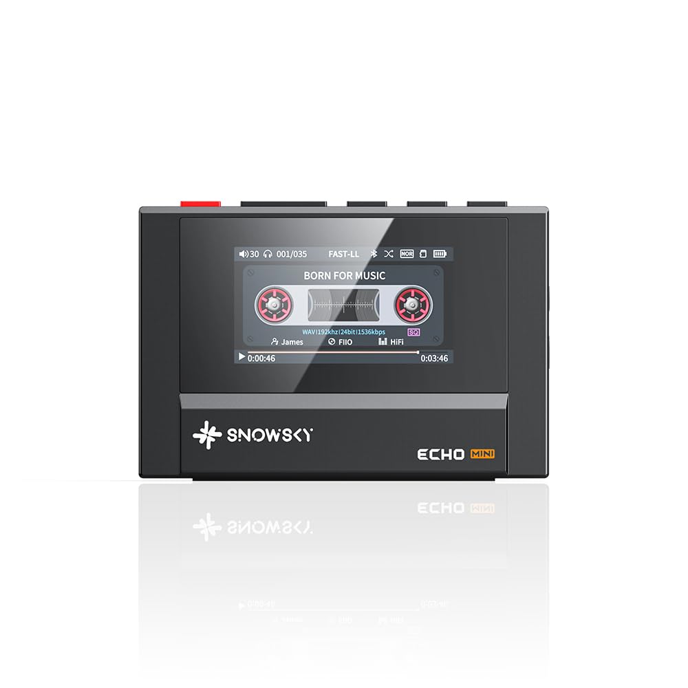 SnowSky/FiiO Echo MINI HiFi Bluetooth MP3 Player, 15Hours Playback, Independent Volume Control with 3.5mm/4.4mm Headphones Outpu