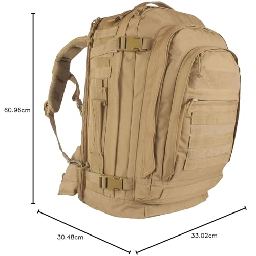 FOX OUTDOOR PRODUCTS Jumbo Modular Field Pack | 61L Tactical Backpack, MOLLE, Hydration Compatible, Converts to Briefcase,...