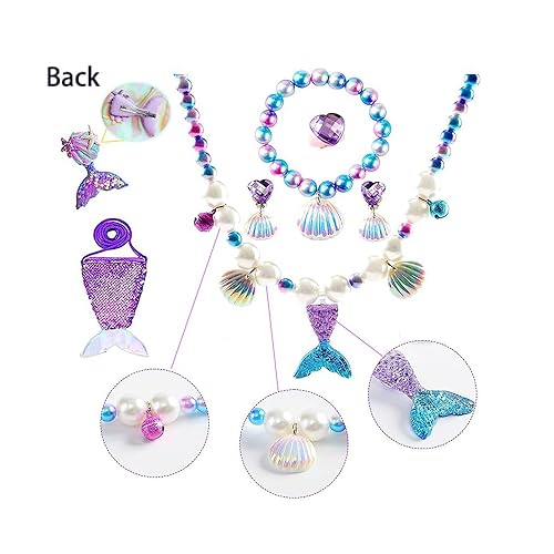 Little Girls Princess Mermaid Costume for Girls Dress Up with Accessory for Christmas Birthday Party Supplies