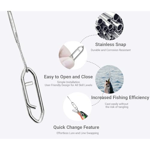 QISHUO Heavy Steel Fishing Leader Saltwater High Strength Wire Leader Line Bait Freshwater Fishing Leaders Stainless White...