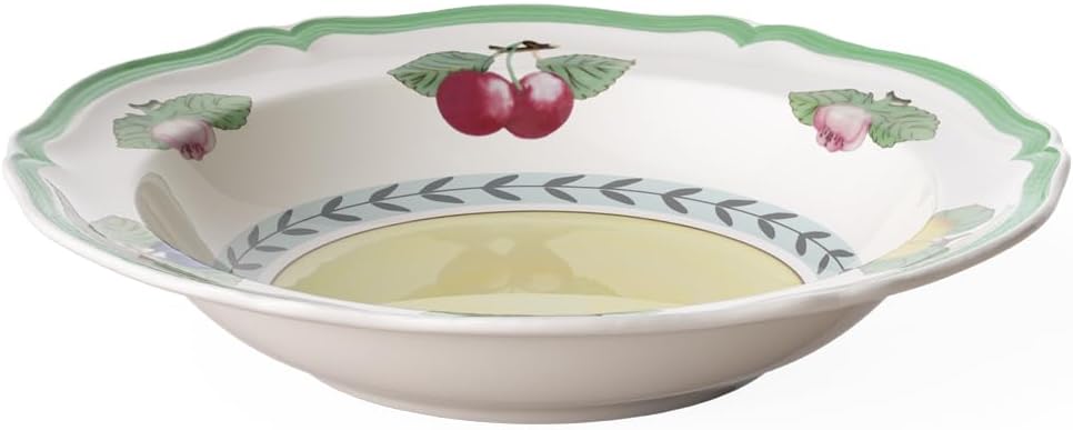 Villeroy & Boch French Garden Fleurence Rim Cereal, 7.75 in, Premium Porcelain, White/Multicolored