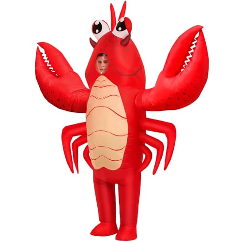 KOOY Inflatable Lobster Costume Adult, Inflatable Costume For Adult, Blow Up Crawfish Costumes Women/Men for Funny Party, ...