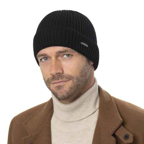 Stetson Parkman Knitted Cap 100% Merino Wool Made in EU Men Women Autumn Winter Black