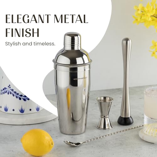 Modern Mixology 8-Piece Cocktail Shaker Set with Velvet Bag | Complete Cocktail Kit Gift Set | Top Bartender Gifts for Men...