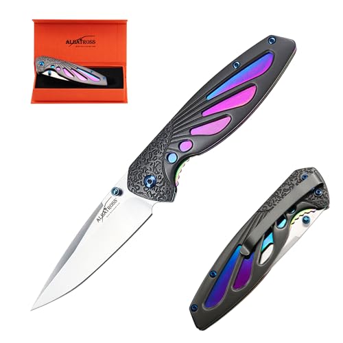 ALBATROSS D2 Steel Folding Pocket Knife with Liner Lock - Premium EDC Tactical Knife for Camping, Hunting and Outdoor Adve...