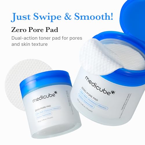 medicube Toner Pads Zero Pore Pad 2.0 | Dual-Textured Facial Pad for Exfoliation and Pore Care with 4.5% AHA Lactic Acid, ...
