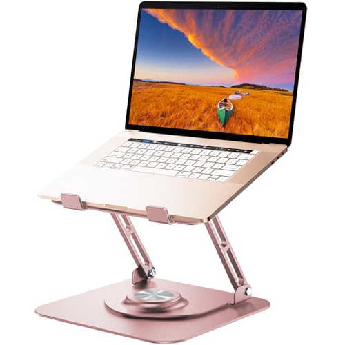 JOYEKY Laptop Stand for Desk, Adjustable Computer Stand with 360° Rotating Base, Ergonomic Laptop Riser for Collaborative ...